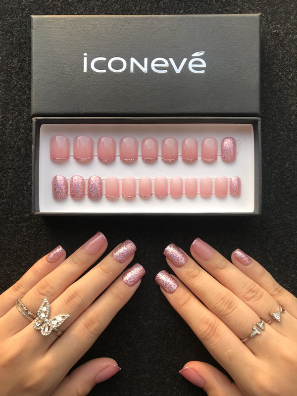 Glitter Pink - Glossy Carré